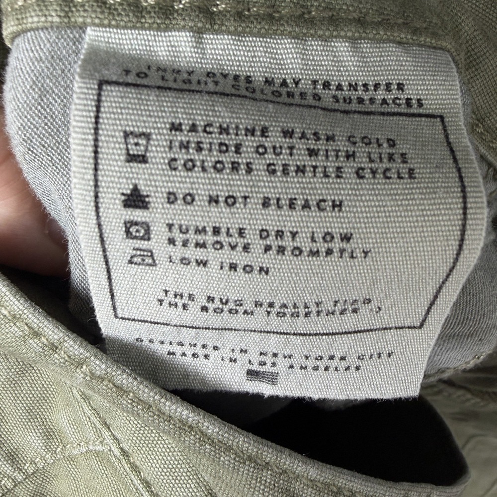 AYR Size 27 The Recess Olive Green Wide Leg High Rise Front Seam Canvas Pants - Picture 11 of 14